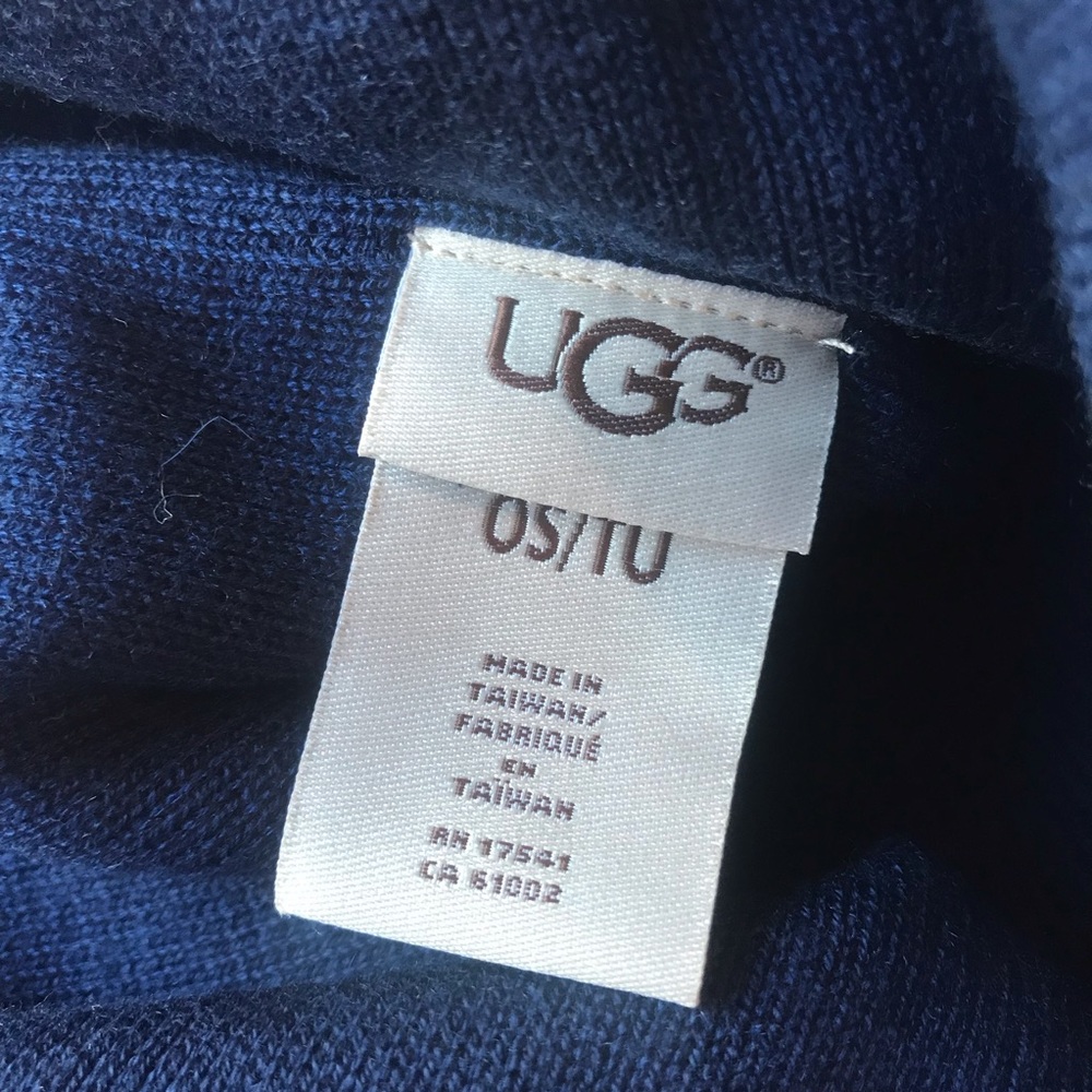 UGG Oversize Cuff Beanie Navy NEW Wool Blend - Picture 4 of 5